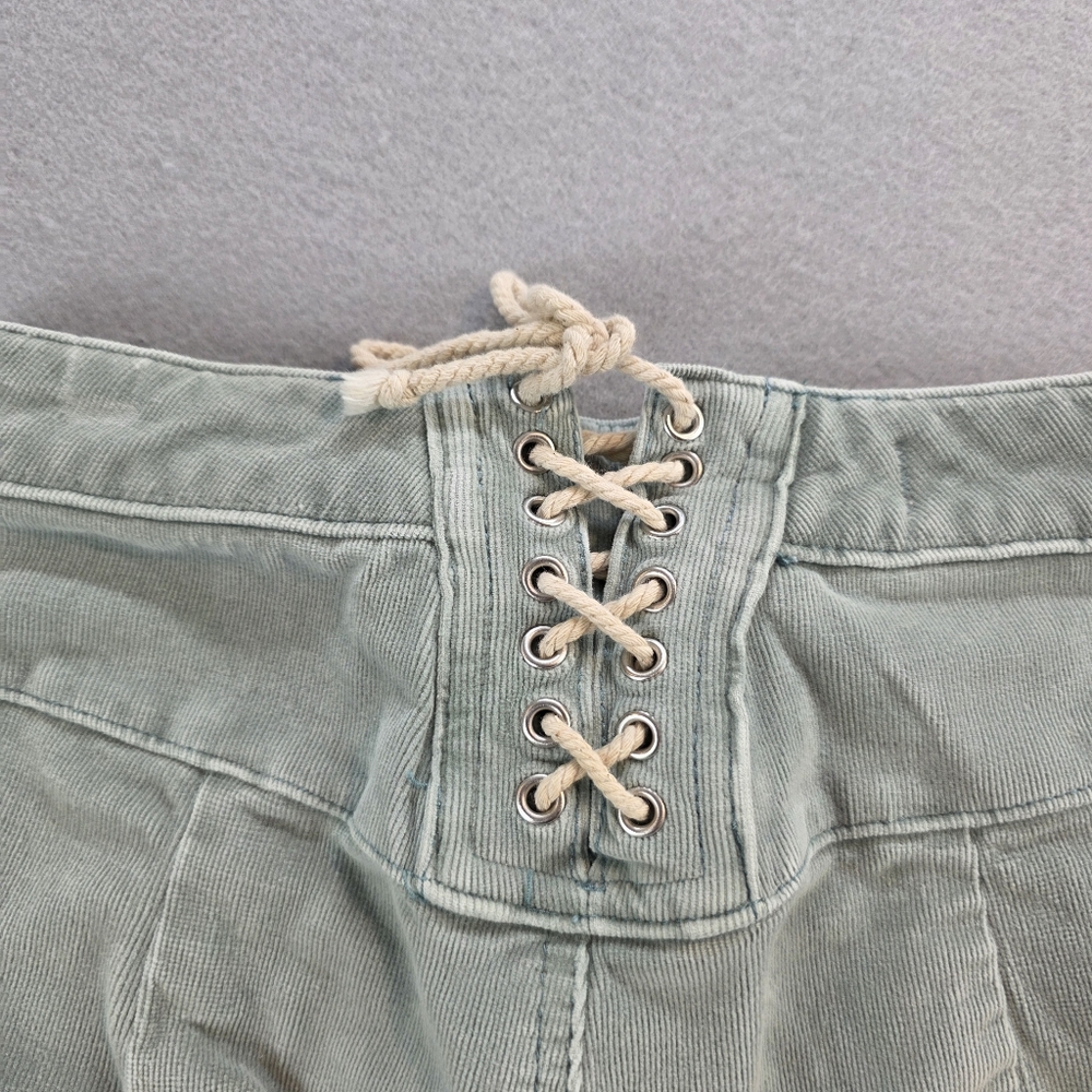 We the‎ Free People Fine Wale Flare Corduroy Jeans Curvy Corset Lace up Back 25 - Picture 4 of 13